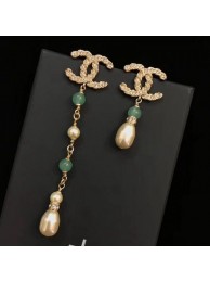 Chanel Asymmetry Earrings AB0648 Gold/Green/Crystal 2019 Collection AQ03784