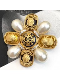 Chanel Beetle Texture Brooch AB1494 Gold/White/Blue 2019 Collection AQ02076