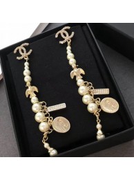 Chanel Bird Pearl Long Earrings White/Gold 2019 Collection AQ02455