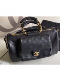 Chanel Bowling Duffel Bag with Circle Handle AS1359 Black 2020 AQ04162