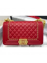 Chanel Boy Flap Medium Bag with Chain Trim Red Cruise 2020 AQ03069