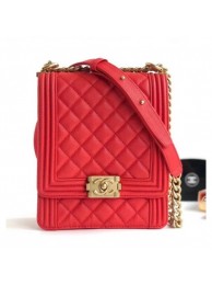 Chanel Boy North/South Flap Shoulder Bag AS0130 Red 2019 AQ02276