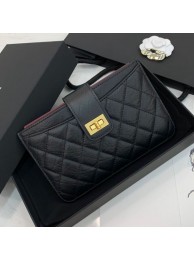 Chanel Buckle Card Holder Black Collection AQ01212