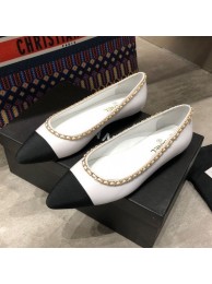 Chanel Calfskin Chain Ballerinas G35389 White 2019 Collection AQ02921