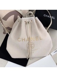 Chanel Cambo Canvas Backpack White 2019 Collection AQ03792