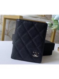 Chanel Card Holder 60085 Grained Calfskin Black AQ03035