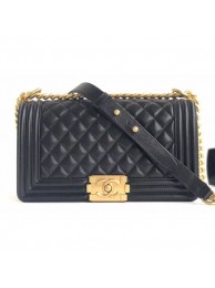 Chanel Caviar Leather Boy Flap Medium Bag Black/Gold AQ03278