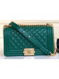 Chanel Caviar Leather Boy Flap Medium Bag Emerald Green AQ02116