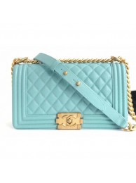 Chanel Caviar Leather Boy Flap Medium Bag Tiffany Blue AQ02136