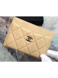 Chanel Caviar Leather Classic Card Holder A31510 Apricot AQ03747
