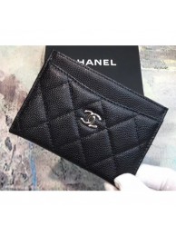 Chanel Caviar Leather Classic Card Holder A31510 Black AQ01890