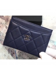Chanel Caviar Leather Classic Card Holder A31510 Navy Blue AQ01140