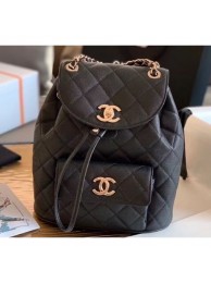 Chanel Caviar Leather Vintage Duma Backpack Bag AS1371 Black 2020 AQ01423