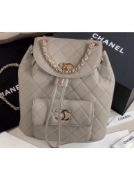 Chanel Caviar Leather Vintage Duma Backpack Bag AS1371 Light Gray 2020 AQ01989