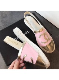 Chanel CC Logo Espadrilles Sandals Pink/Gold AQ00700