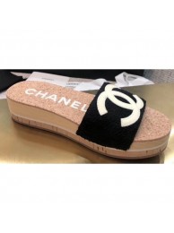 Chanel CC Logo Mules Slipper Sandals Black Runway 2020 AQ01718