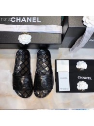 Chanel CC Logo Transparent PVC Shower Shoes Mules Slipper Sandals Black 2019 AQ02578