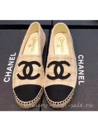 Chanel CC Logo Tweed Fabric Espadrilles Beige 2019 AQ03901