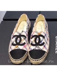 Chanel CC Logo Tweed Fabric Espadrilles Diamond 2019 AQ02082