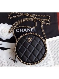 Chanel Chain Around Round Clutch with Chain AP0739 Black 2019 AQ01952