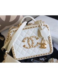 Chanel Chain CC Filigree Medium Vanity Case Bag A93343 White 2020 AQ01136