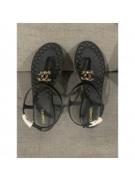 Chanel Chain CC Logo Thong Sandals Black 2020 AQ02279