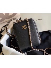 Chanel Chain Handle Vertical Camera Case Bag Black Runway 2020 AQ03980