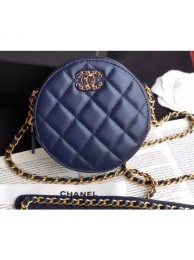 Chanel Chain Infinity Round Clutch with Chain AP0725 Blue 2019 AQ02585