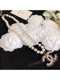 Chanel Chain Leather Pearl Necklace AB2969 2020 Collection AQ03780