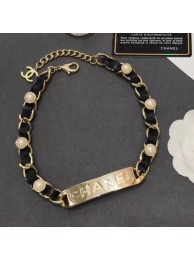 Chanel Chain Leather Tag Choker Necklace Black 2019 Collection AQ04041