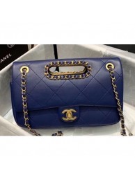 Chanel Chain Small Flap Bag AS1466 Navy Blue 2020 AQ03458