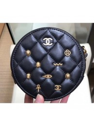 Chanel Charms Round Clutch With Chain Bag Black 2019 AQ03889