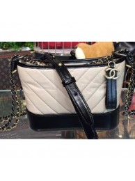 Chanel Chevron Gabrielle Small Hobo Bag A91810 Beige/Black 2018 AQ00513