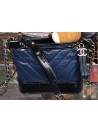 Chanel Chevron Gabrielle Small Hobo Bag A91810 Dark Blue/Black 2018 AQ03434