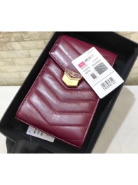 Chanel Chevron Vintage Logo Calfskin Clutch with Chain Phone Bag A81226 Burgundy 2018 AQ01851