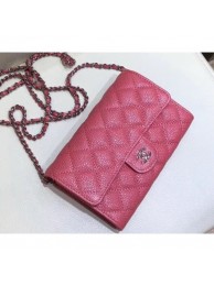 Chanel Classic Clutch with Chain WOC Bag A84512 Grained Calfskin Pink/Silver 2018 AQ03916