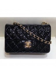 Chanel Classic Flap Small Bag A01116 Black in Patent Leather with Gold Hardware AQ03044