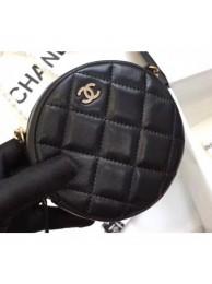 Chanel Classic Round Clutch with Chain Bag A70657 Lambskin Black/Gold 2018 AQ02927