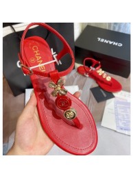 Chanel Clover Thong Sandals Red 2020 AQ01075