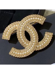 Chanel Crystal CC Brooch Gold/White 2019 Collection AQ01704