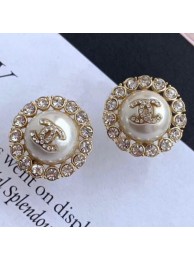 Chanel Crystal Pearl Round Stud Earrings 2019 Collection AQ02780