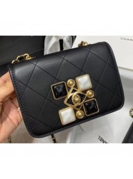 Chanel Crystals Small Chain Flap Bag Black/White 2020 AQ02374