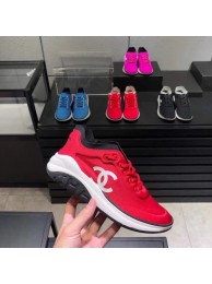 CHANEL FABRIC SNEAKERS G34763 RED/BLACK 2019 AQ03436