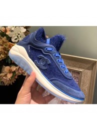 Chanel Fabric Suede Calfskin and TPU Sneakers G35202 Blue 2019 AQ04339