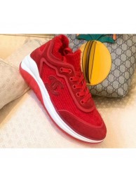 Chanel Fabric Suede Calfskin and TPU Sneakers G35202 Red 2019 AQ00617