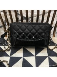 Chanel Gabrielle Clutch on Chain/Mini Bag in Grained Leather A94505 Black 2019 Collection AQ03677