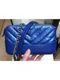 Chanel Glittered Aged Calfskin Gabrielle Clutch With Chain Bag A94505 Chevron Blue 2019 AQ03766