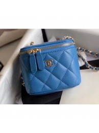 Chanel Grained Calfskin Mini Vanity with Classic Chain Bag AP1340 Blue 2020 AQ04110