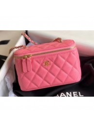 Chanel Grained Calfskin Small Vanity with Classic Chain Bag AP1341 Pink 2020 AQ03093