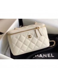 Chanel Grained Calfskin Small Vanity with Classic Chain Bag AP1341 White 2020 AQ02466